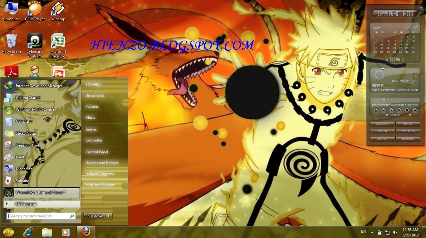 Download Tema Naruto Kyuubi Untuk Windows XP | Download Game,Software